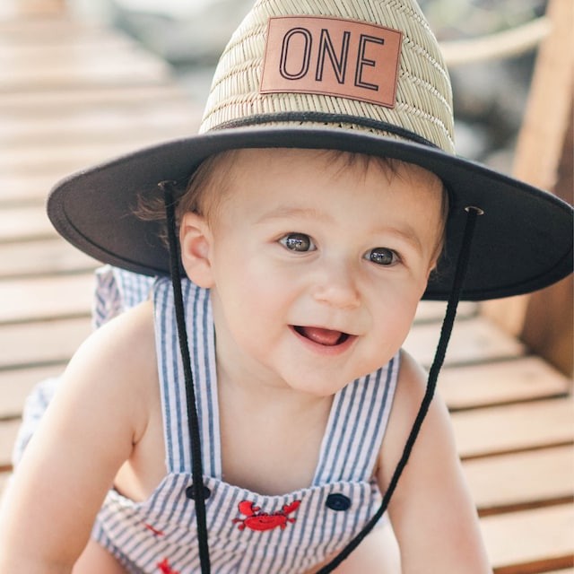 Personalized Straw Sun Name Patch Hat For Baby Toddler Adult