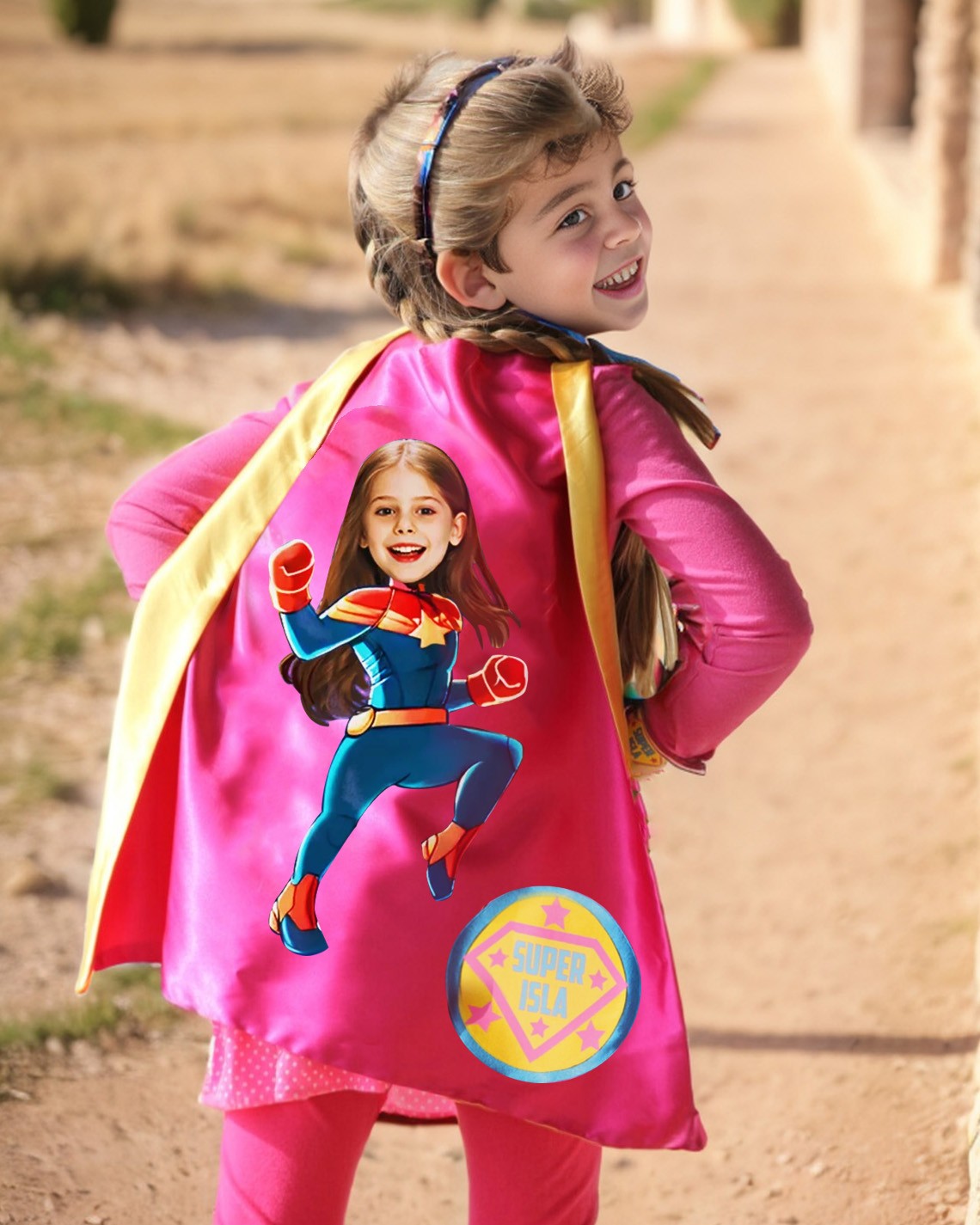 Custom Super Hero Photo Cape For Kid Girl Birthday Party Christmas Gift