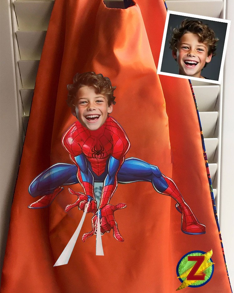 Custom Super Hero Photo Cape For Kid Boy Birthday Party Christmas Gift