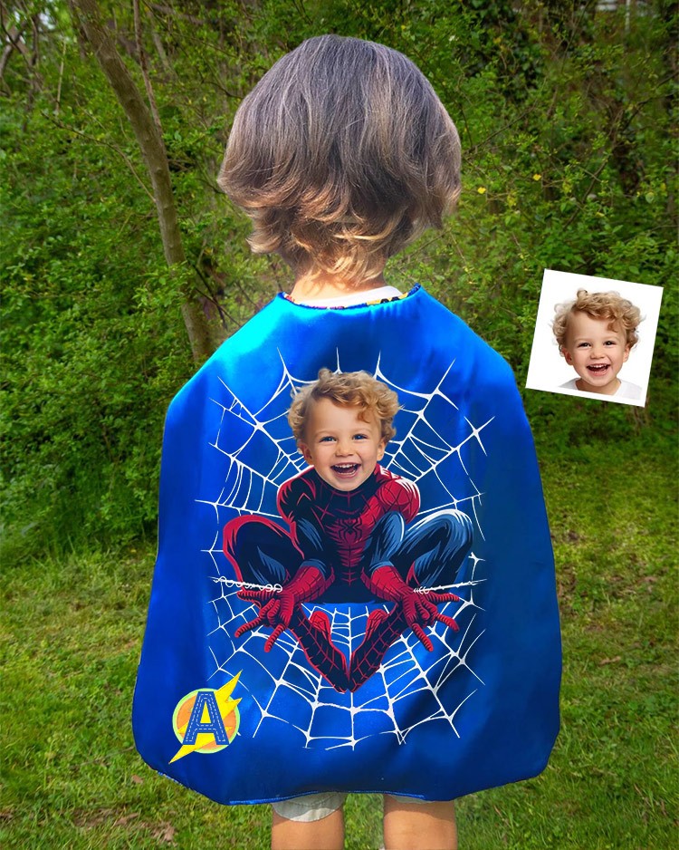 Custom Super Hero Photo Cape For Kid Boy Birthday Party Christmas Gift