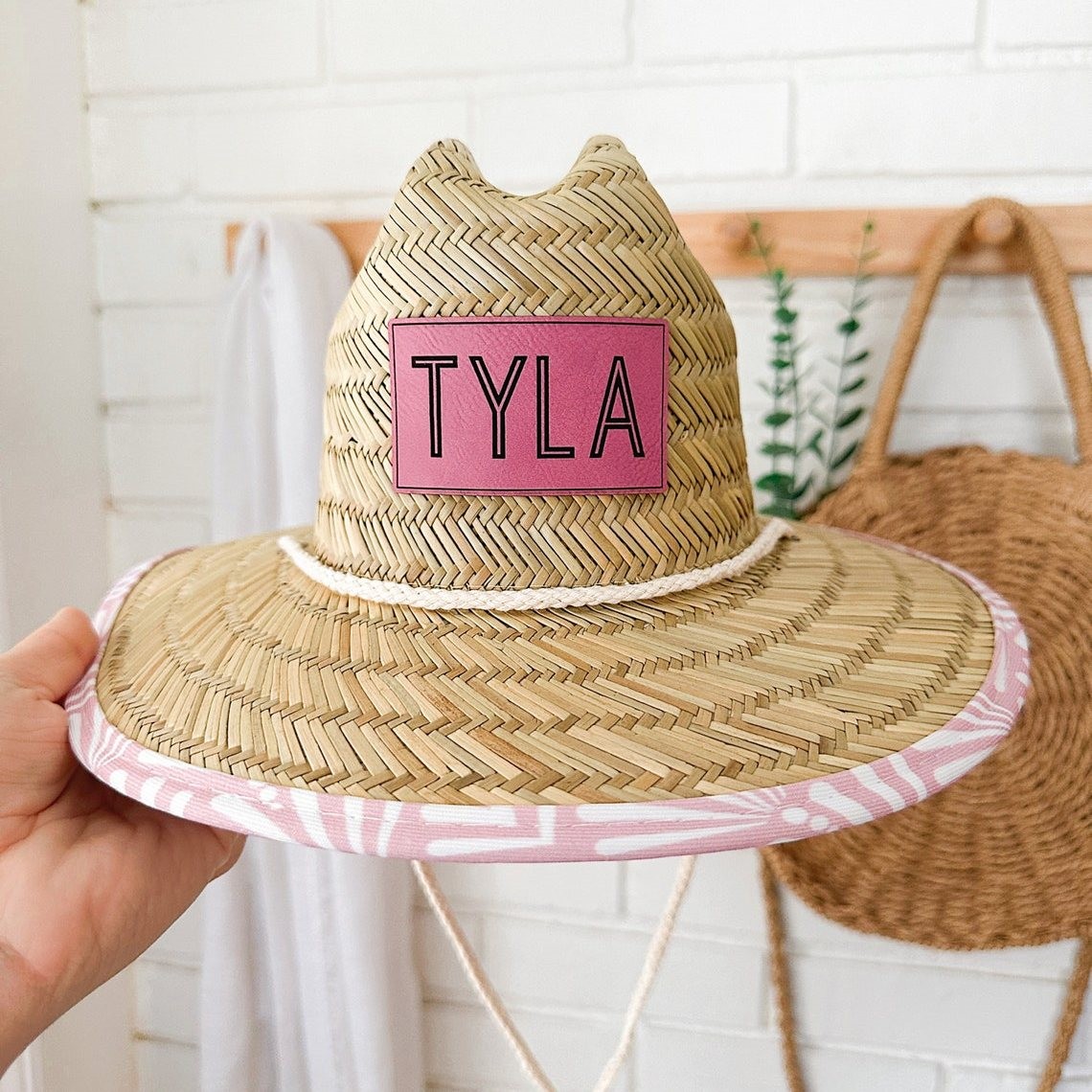 Personalized Straw Sun Name Patch Hat For Baby Toddler Adult