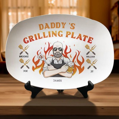 Personalized Daddy's Grilling Platter For Father's Day Gift Ideas